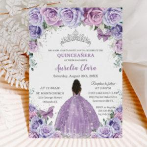 Quinceañera Lilac Purple Flowers Brown Princess
