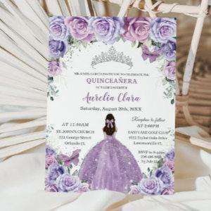 Quinceañera Lilac Purple Flowers Butterflies Crown