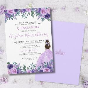 Quinceañera Lilac Purple Flowers Crown