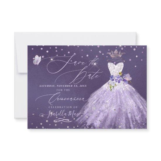 Quinceanera Lilac Purple Glitter Gown