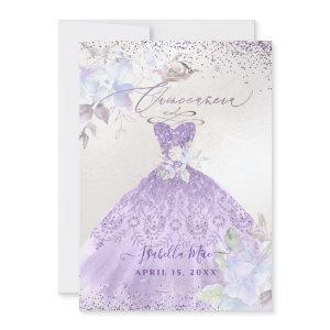 Quinceanera Lilac Purple Silver Glitter Gown