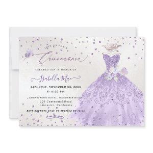 Quinceanera Lilac Purple Silver Glitter Gown