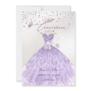 Quinceanera Lilac Purple Silver Glitter Gown