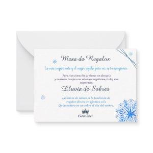 Quinceañera Lluvia de Sobres Winter Wonderland Note Card