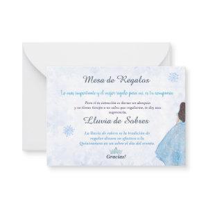 Quinceañera Lluvia de Sobres Winter Wonderland Note Card