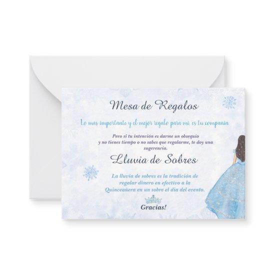 Quinceañera Lluvia de Sobres Winter Wonderland Note Card