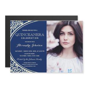 Quinceanera Luxury Elegant Royal Blue & Gold Photo Magnetic