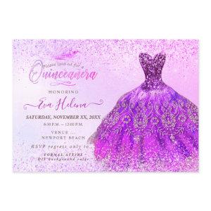 Quinceañera, Magenta Glitters Dress