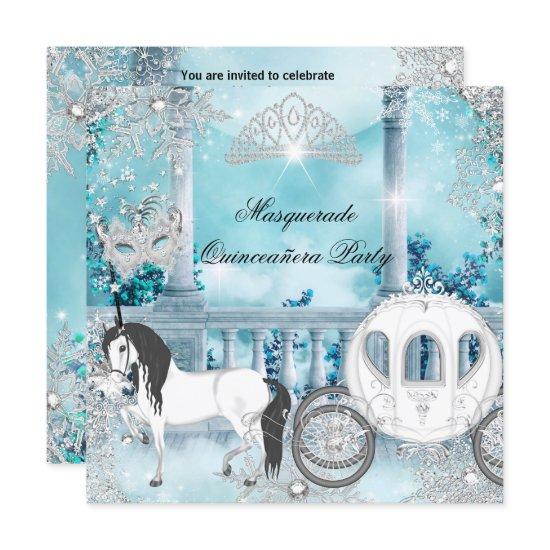 Quinceanera Magical Princess Blue Horse Carriage