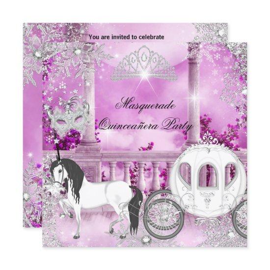 Quinceanera Magical Princess Pink Horse Carriage