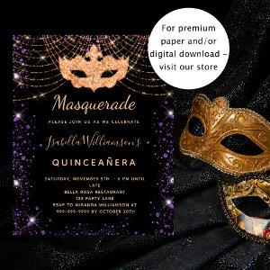 Quinceanera masquerade black purple