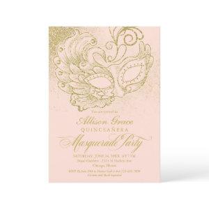 Quinceanera Masquerade  Pink Gold