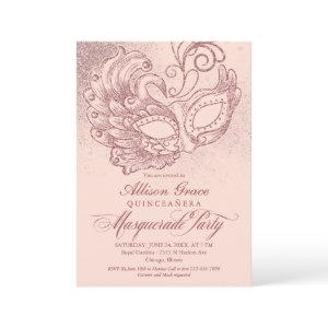 Quinceanera Masquerade  Pink Rose Gold