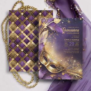 Quinceanera Masquerade Purple Gold ID1031