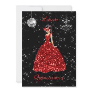Quinceañera Masquerade Red Black Silver Spanish