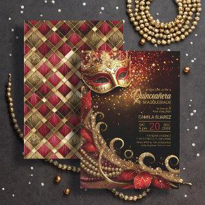 Quinceanera Masquerade Red Gold ID1031
