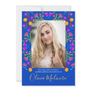 Quinceanera Mexican Fiesta Floral Blue Photo