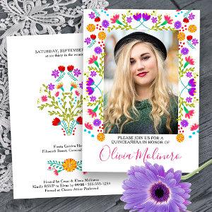 Quinceanera Mexican Fiesta Floral White Photo