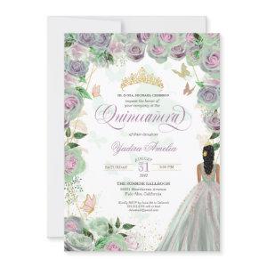 Quinceanera Mint Green Roses Elegant Butterflies