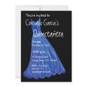 Quinceanera - Mis Quince Anos Blue Dress Template