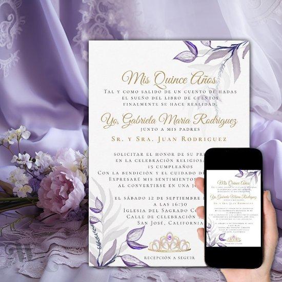 Quinceañera  Mis Quince Años Follaje Morado