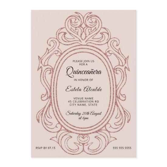 Quinceanera Mis Quince Dusty Rose Elegant Frame