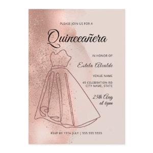 Quinceanera Mis Quince Dusty Rose Gold Elegant
