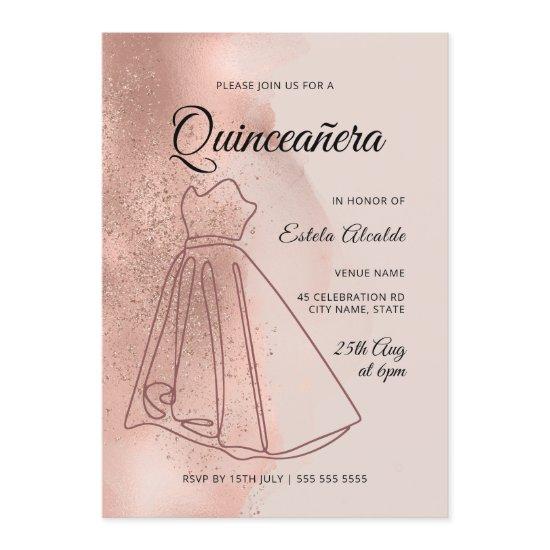Quinceanera Mis Quince Dusty Rose Gold Elegant