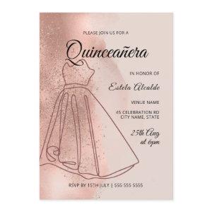 Quinceanera Mis Quince Dusty Rose Gold Elegant