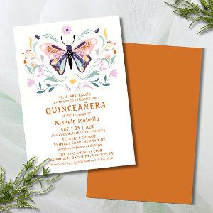 Quinceañera Modern Pink Purple Butterfly Floral