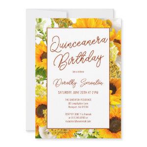 Quinceanera Modern Sunflower Floral