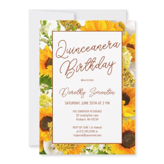 Quinceanera Modern Sunflower Floral