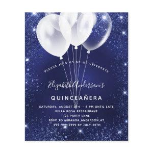 Quinceanera navy blue balloon budget  flyer