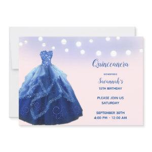 Quinceanera Navy Blue Blush String Lights