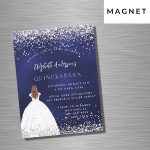 Quinceanera navy blue glitter dress luxury magnetic
