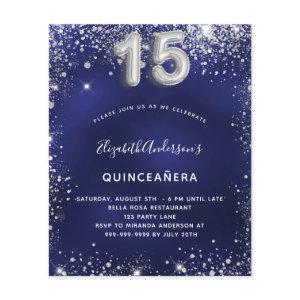 Quinceanera navy blue silver budget  flyer