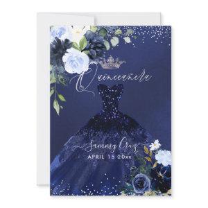 Quinceanera Navy Blue Watercolor Dress