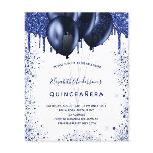 Quinceanera navy blue white budget  flyer
