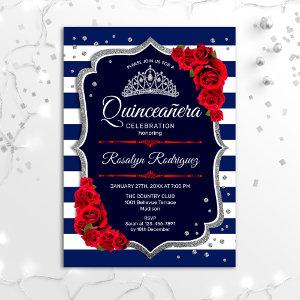 Quinceanera - Navy Silver Red