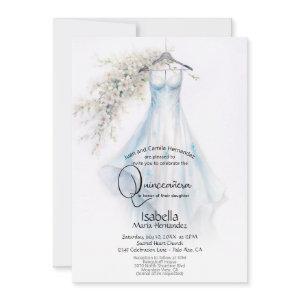 Quinceañera | Pale Blue Gown White Blossoms