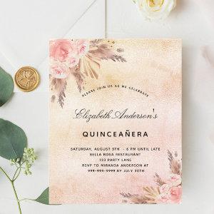 Quinceanera pampas grass blush budget  flyer