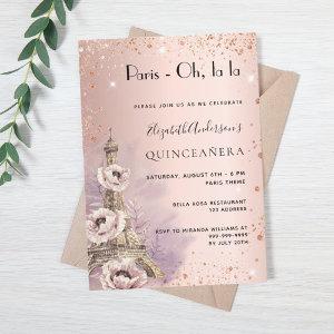Quinceanera Paris rose gold Eiffel tower