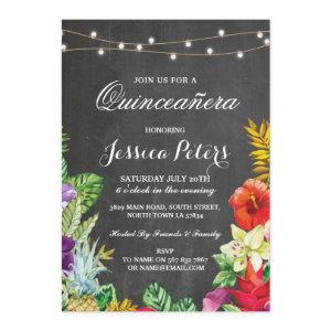 Quinceanera Party Aloha Tropical Lights Invite 15