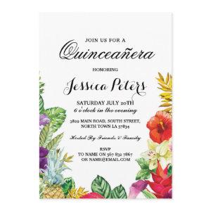Quinceanera Party Aloha Tropical Luau Tiki Invite