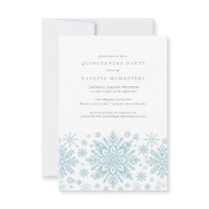 Quinceanera Party Blue White Snowflake Winter