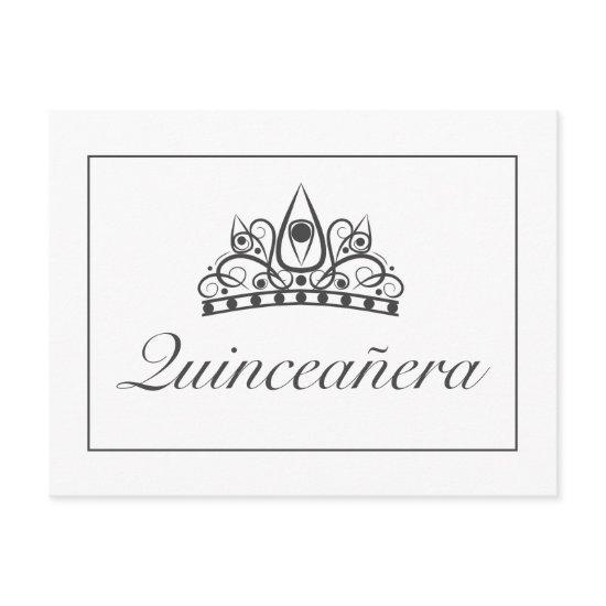 Quinceañera Party Crown Announcement  Postcard