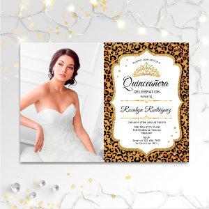 Quinceanera Party - Leopard Print White Photo