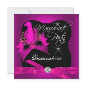 Quinceanera Party Masquerade Pink Black