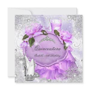 Quinceanera Party Purple Lilac Rose Snowflakes