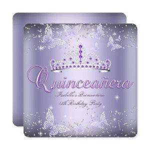 Quinceanera Party Purple Tiara Butterfly 2